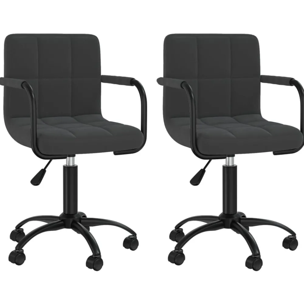 Stoelen*vidaXL Eetkamerstoelen draaibaar 2 st fluweel Zwart