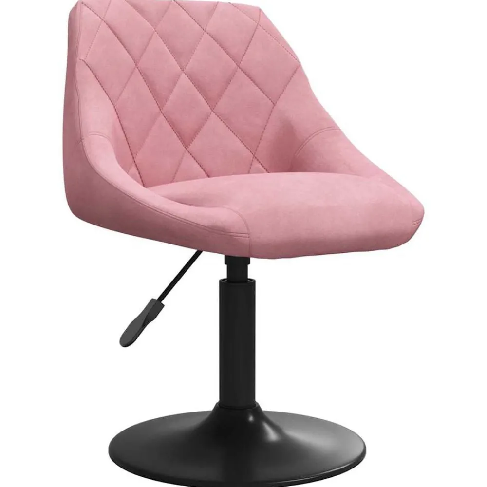 Stoelen*vidaXL Eetkamerstoelen draaibaar 2 st fluweel Roze