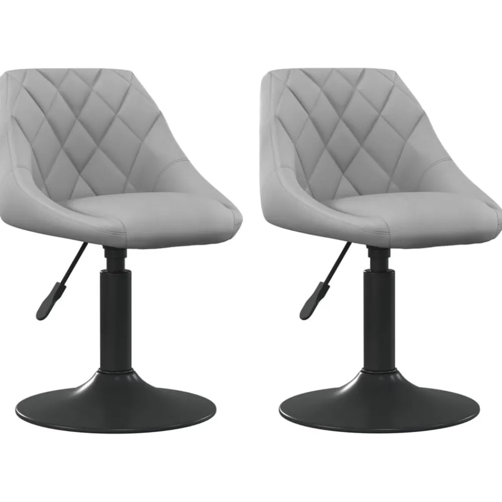 Stoelen*vidaXL Eetkamerstoelen draaibaar 2 st fluweel Lichtgrijs