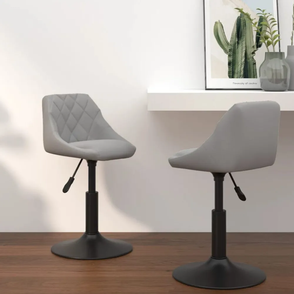 Stoelen*vidaXL Eetkamerstoelen draaibaar 2 st fluweel Lichtgrijs