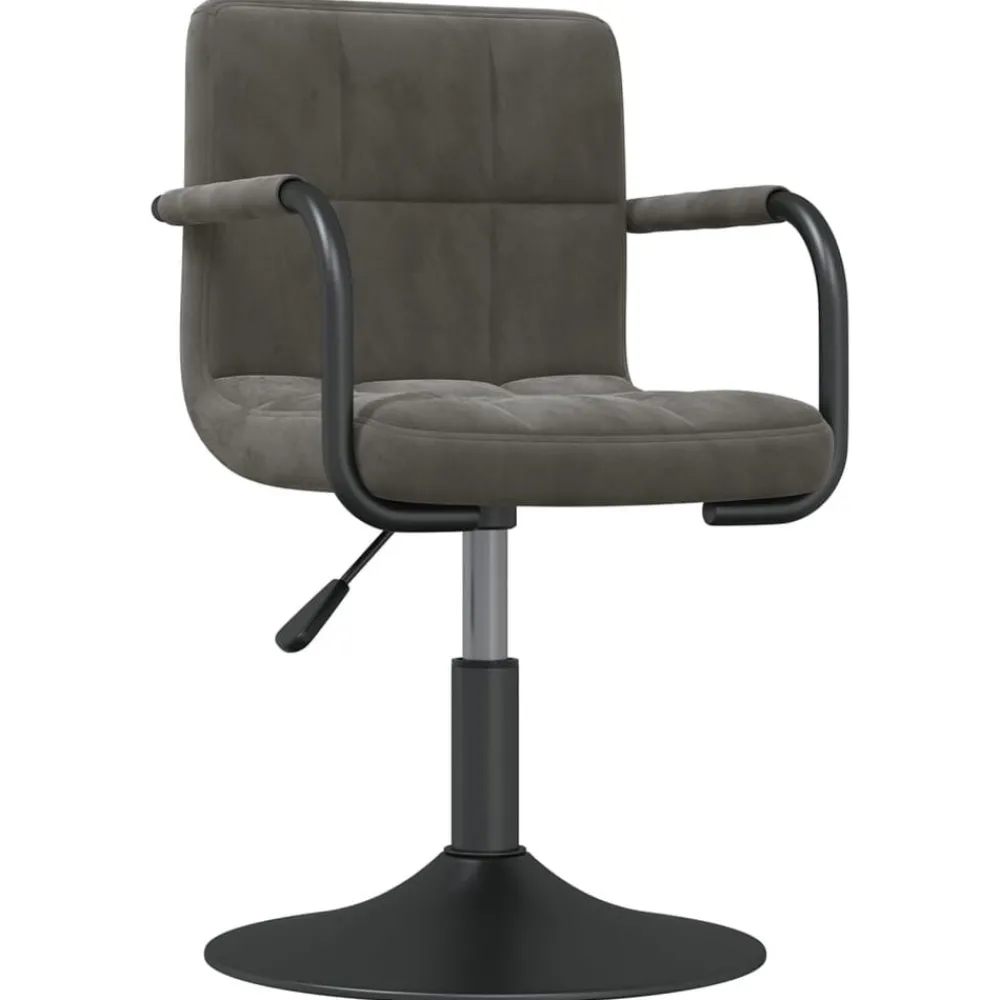 Stoelen*vidaXL Eetkamerstoelen draaibaar 2 st fluweel Donkergrijs