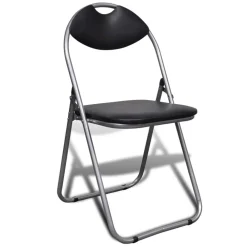 Eetkamerstoelen inklapbaar 6 st kunstleer en staal zwart>vidaXL Clearance