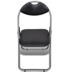 Eetkamerstoelen inklapbaar 6 st kunstleer en staal zwart><noscript><img width=