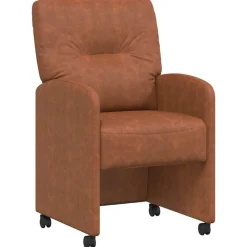 Stoelen*vidaXL Eetkamerstoelen met Wieltjes 2 pcs 57 x 67 x 95 cm Bruin