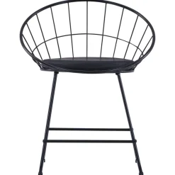 Eetkamerstoelen met kunstleren zittingen 2 st staal zwart>vidaXL Discount