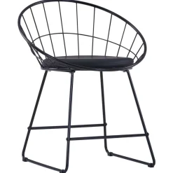 Eetkamerstoelen met kunstleren zittingen 2 st staal zwart><noscript><img width=