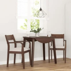 Eetkamerstoelen met kussens 2 st massief hout rubber bruin>vidaXL Sale