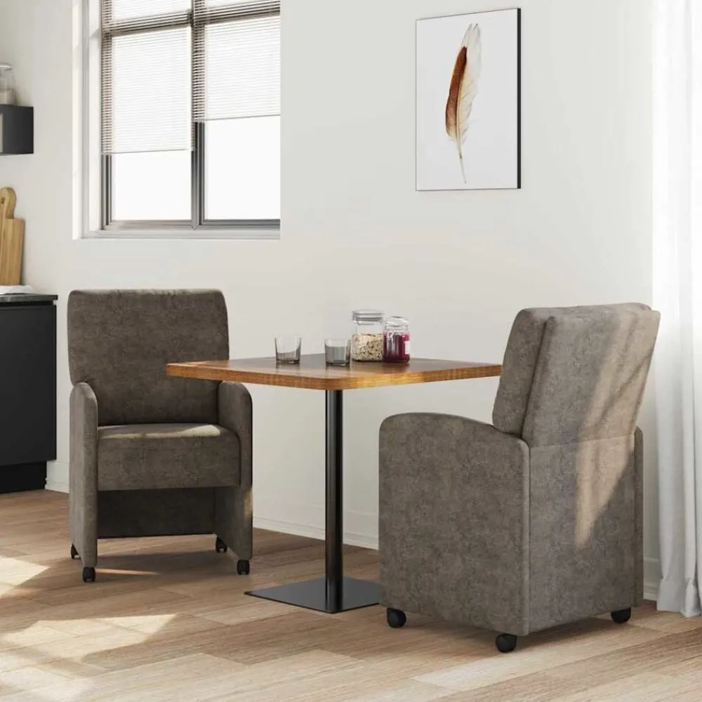 Eetkamerstoelen met Wieltjes 2 pcs 57 x 67 x 95 cm>vidaXL Best