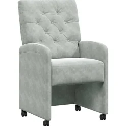 Stoelen*vidaXL Eetkamerstoelen met Wieltjes 2 pcs 58 x 67 x 97 cm Lichtgrijs