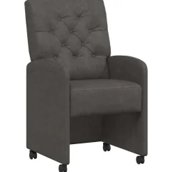 Stoelen*vidaXL Eetkamerstoelen met Wieltjes 2 pcs 58 x 67 x 97 cm Zwart