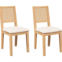 Eetkamerstoelen met kussens 2 st massief hout rubber>vidaXL Best