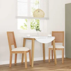 Eetkamerstoelen met kussens 2 st massief hout rubber>vidaXL Best