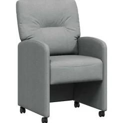 Stoelen*vidaXL Eetkamerstoelen met Wieltjes 2 pcs 57 x 67 x 95 cm Lichtgrijs