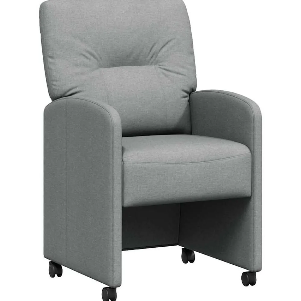 Stoelen*vidaXL Eetkamerstoelen met Wieltjes 2 pcs 57 x 67 x 95 cm Lichtgrijs
