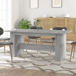 Tafels*vidaXL Eettafel 180x90x76 cm bewerkt hout eikenkleurig Grijs sonoma