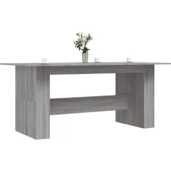 Tafels*vidaXL Eettafel 180x90x76 cm bewerkt hout eikenkleurig Grijs sonoma