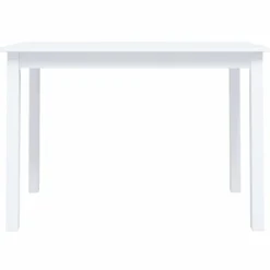 Tafels*vidaXL Eettafel 114x71x75 cm massief rubberwood Wit