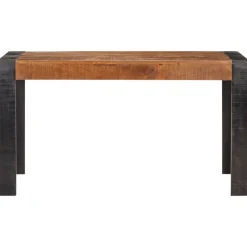 Tafels*vidaXL Eettafel 140x70x76 cm massief ruw mangohout Donkerbruin
