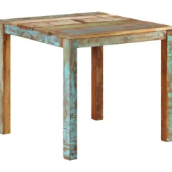 Tafels*vidaXL Eettafel 82x80x76 cm massief gerecycled hout
