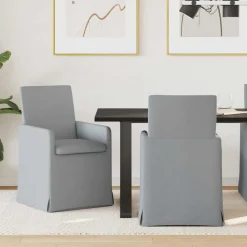 Stoelen*vidaXL Eettafelstoelen 2 pcs 57 x 67 x 95 cm Stof Lichtgrijs