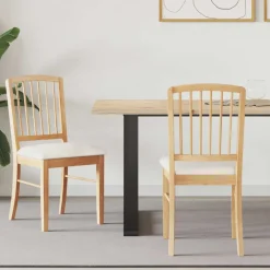 Stoelen*vidaXL Eettafelstoelen 2 pcs Naturel 50 x 52,5 x 91 cm Natuurlijk en licht
