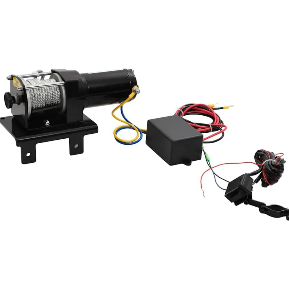 Elektrische lier 12 V 1360 kg met montageplaat en rollenvenster>vidaXL Outlet