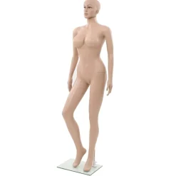 Detailhandel*vidaXL Etalagepop sexy vrouw met glazen voet 180 cm beige
