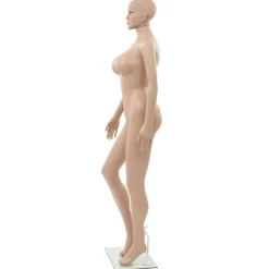 Detailhandel*vidaXL Etalagepop sexy vrouw met glazen voet 180 cm beige