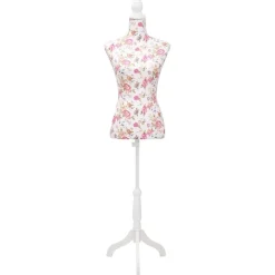 Etalagepop torso vrouw katoen met rozenprint>vidaXL Sale