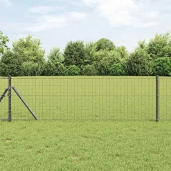 Tuinafscheidingen*vidaXL Euro Hek 0,4 x 10 m PVC-gecoat ijzer Grijs