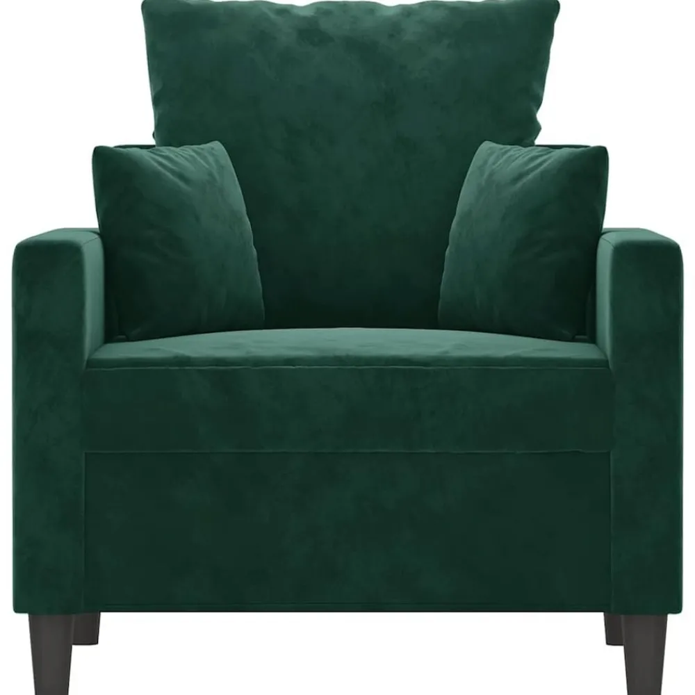 Banken*vidaXL Fauteuil 60 cm fluweel Donkergroen