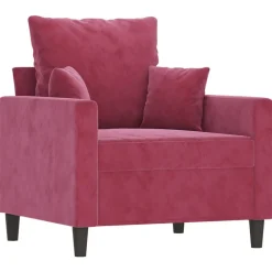 Banken*vidaXL Fauteuil 60 cm fluweel Wijnrood