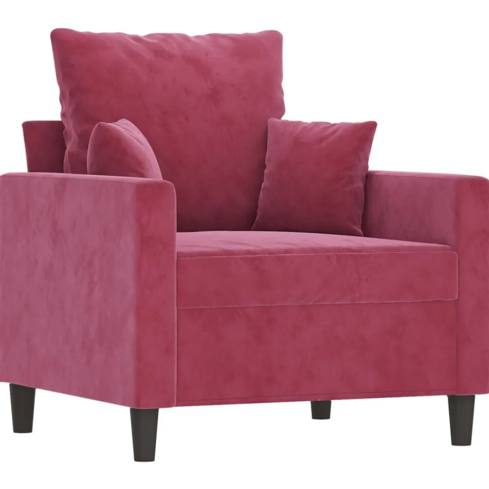 Banken*vidaXL Fauteuil 60 cm fluweel Wijnrood