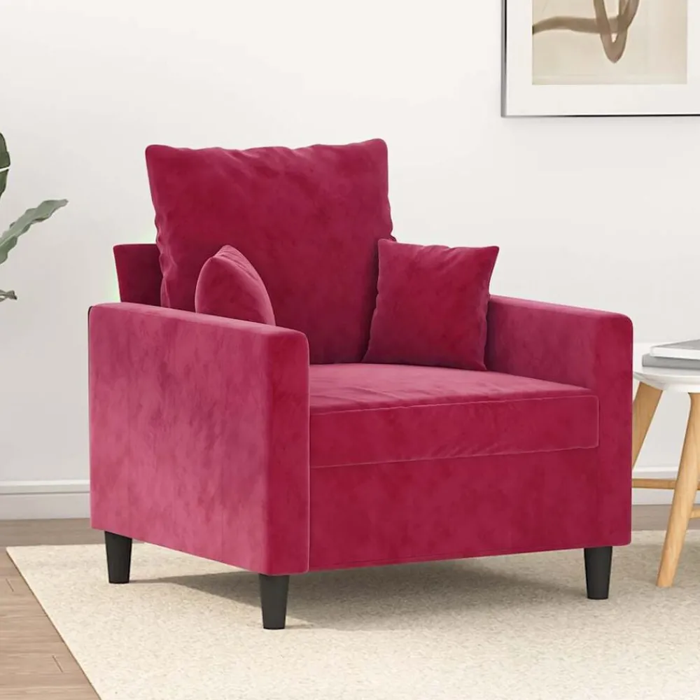 Banken*vidaXL Fauteuil 60 cm fluweel Wijnrood