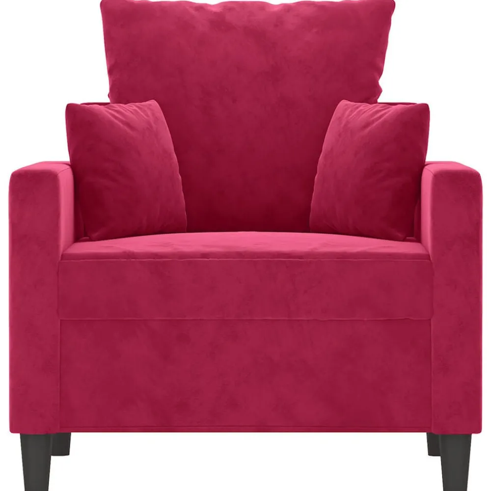 Banken*vidaXL Fauteuil 60 cm fluweel Wijnrood