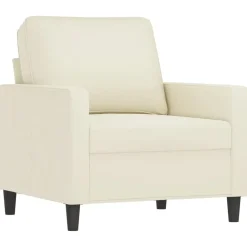 Banken*vidaXL Fauteuil 60 cm fluweel crèmekleurig Cr&egrave;me