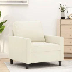 Banken*vidaXL Fauteuil 60 cm fluweel crèmekleurig Cr&egrave;me