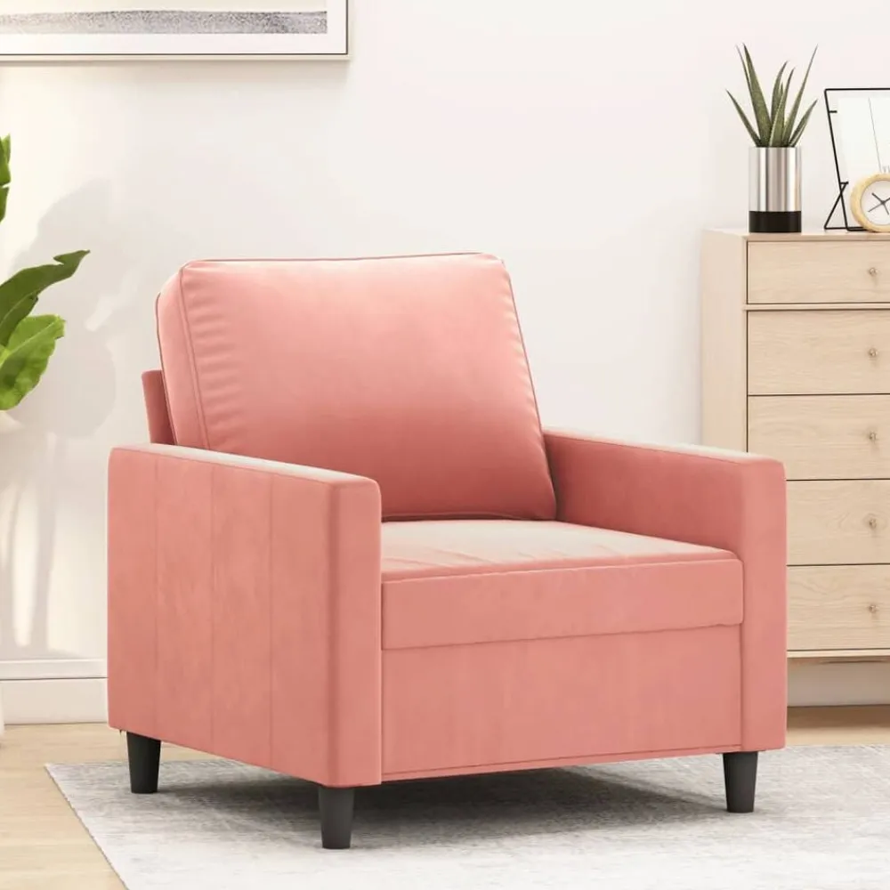 Banken*vidaXL Fauteuil 60 cm fluweel Roze