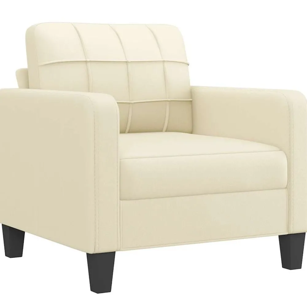 Fauteuil 60 cm kunstleer crèmekleurig>vidaXL Discount