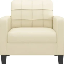 Fauteuil 60 cm kunstleer crèmekleurig><noscript><img width=