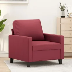 Banken*vidaXL Fauteuil 60 cm kunstleer Wijnrood
