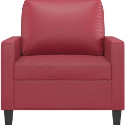 Banken*vidaXL Fauteuil 60 cm kunstleer Wijnrood