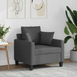 Banken*vidaXL Fauteuil 60 cm stof Donkergrijs