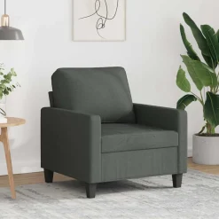 Banken*vidaXL Fauteuil 60 cm stof Donkergrijs
