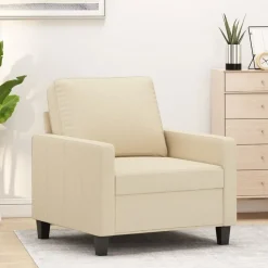 Banken*vidaXL Fauteuil 60 cm stof crèmekleurig Cr&egrave;me