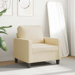 Banken*vidaXL Fauteuil 60 cm stof crèmekleurig Cr&egrave;me