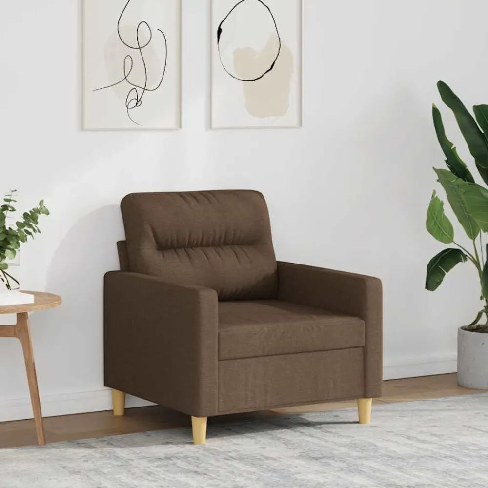 Banken*vidaXL Fauteuil 60 cm stof Bruin