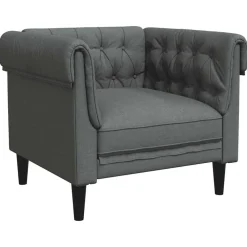 Banken*vidaXL Fauteuil Chesterfield-stijl stof Donkergrijs