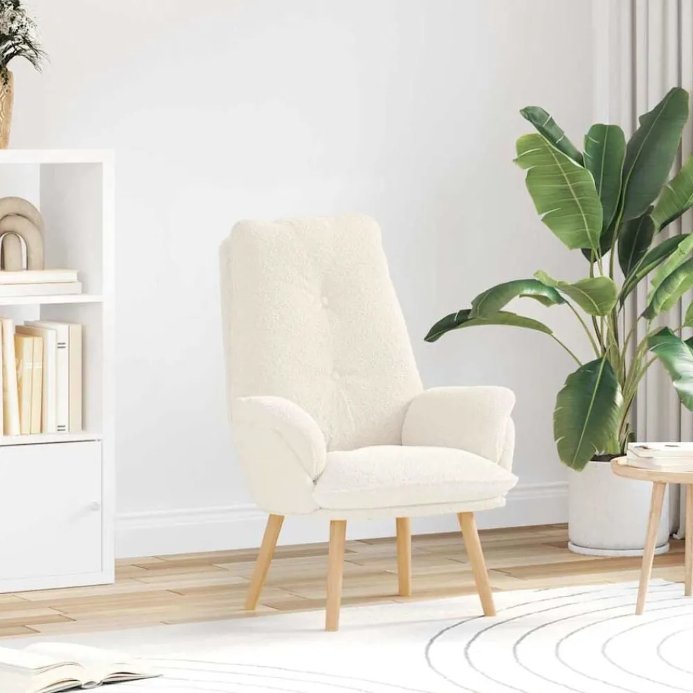 Fauteuil Crème 69 x 74 x 93 cm Sherpa Stof>vidaXL Discount