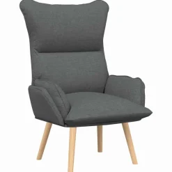 Stoelen*vidaXL Fauteuil 69 x 74 x 93 cm Stof en multiplex Donkergrijs